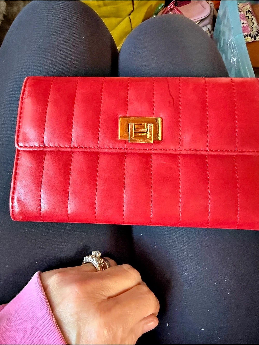 Le Vingner Red Leather Wallet